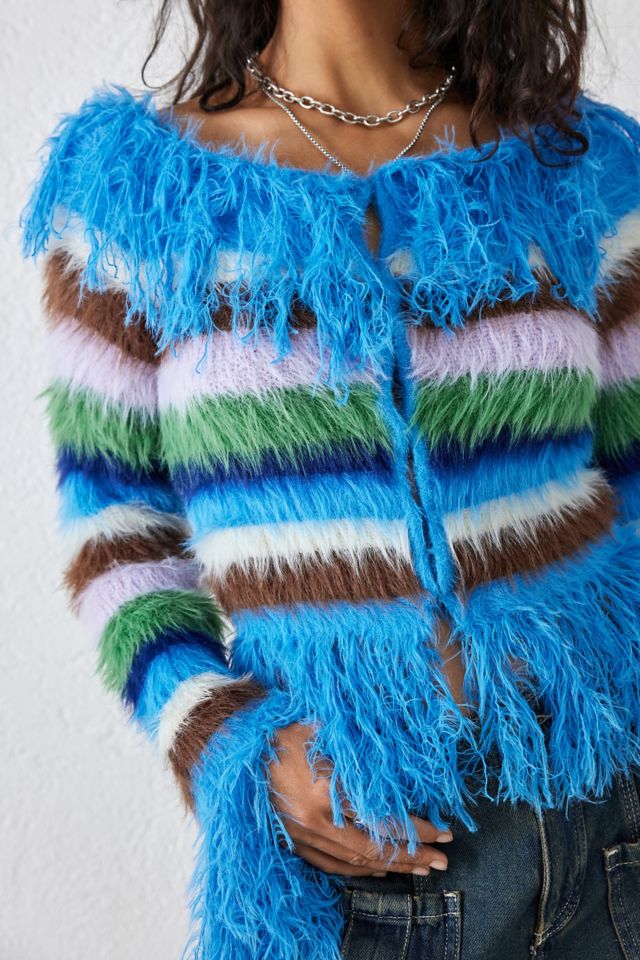 Feather on sale knit cardigan