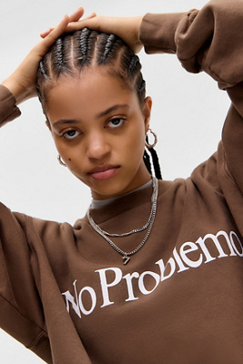 No Problemo Chocolate Logo Sweatshirt - Brown XS at Urban Outfitters