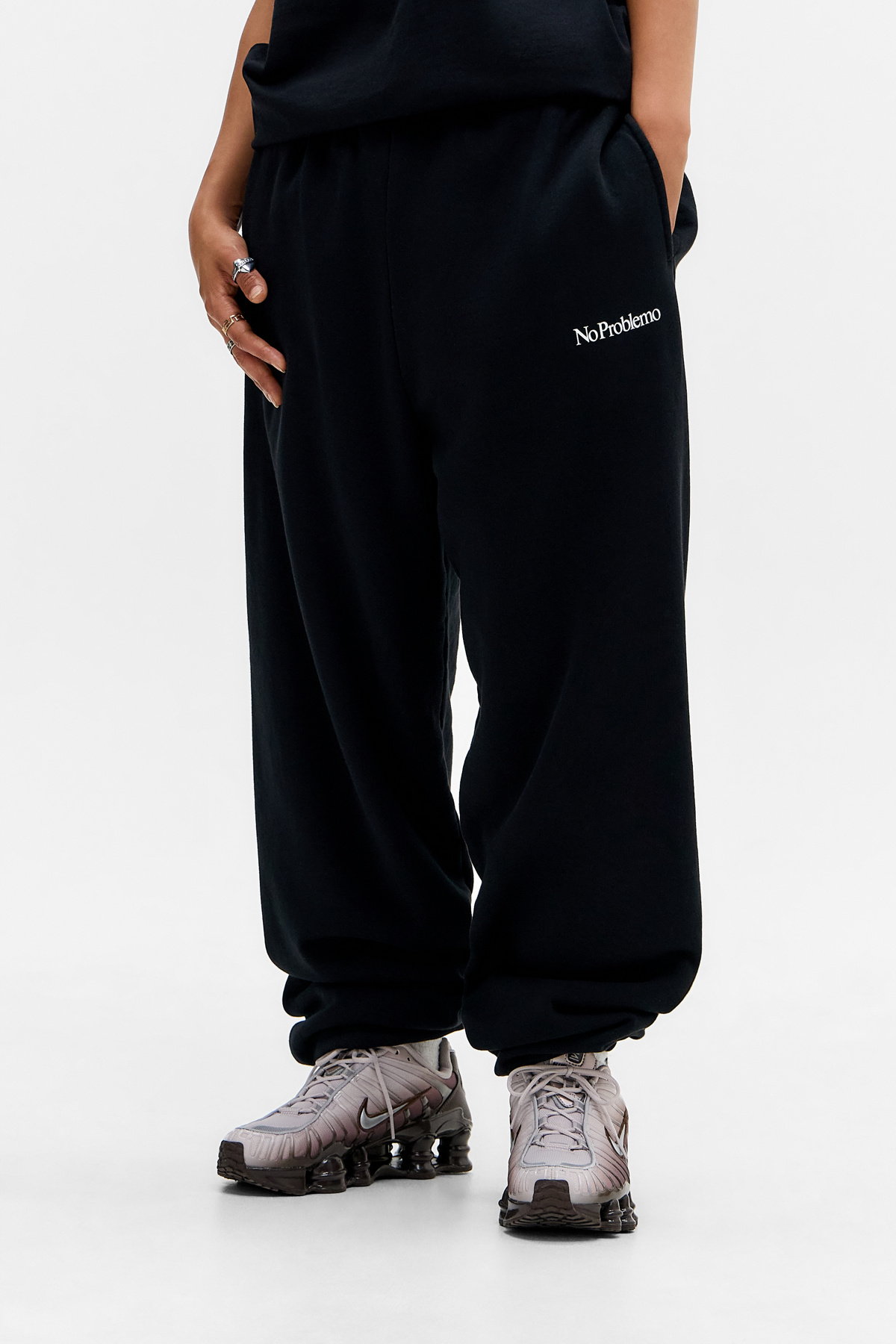 No Problemo Black Mini Logo Joggers