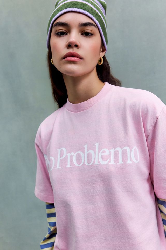 T-Shirt a Maniche Corte Rosa Esclusiva UO No Problemo #2