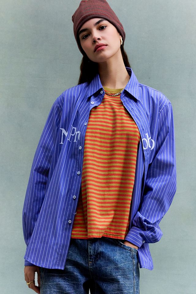 Camisa de Popelina de Manga Larga Azul No Problemo #3