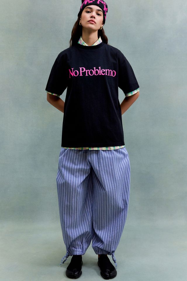 T-shirt manica corta nera e rosa No Problemo #1