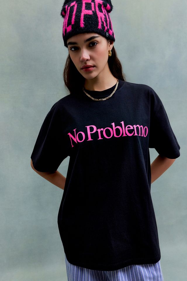 T-shirt manica corta nera e rosa No Problemo #2