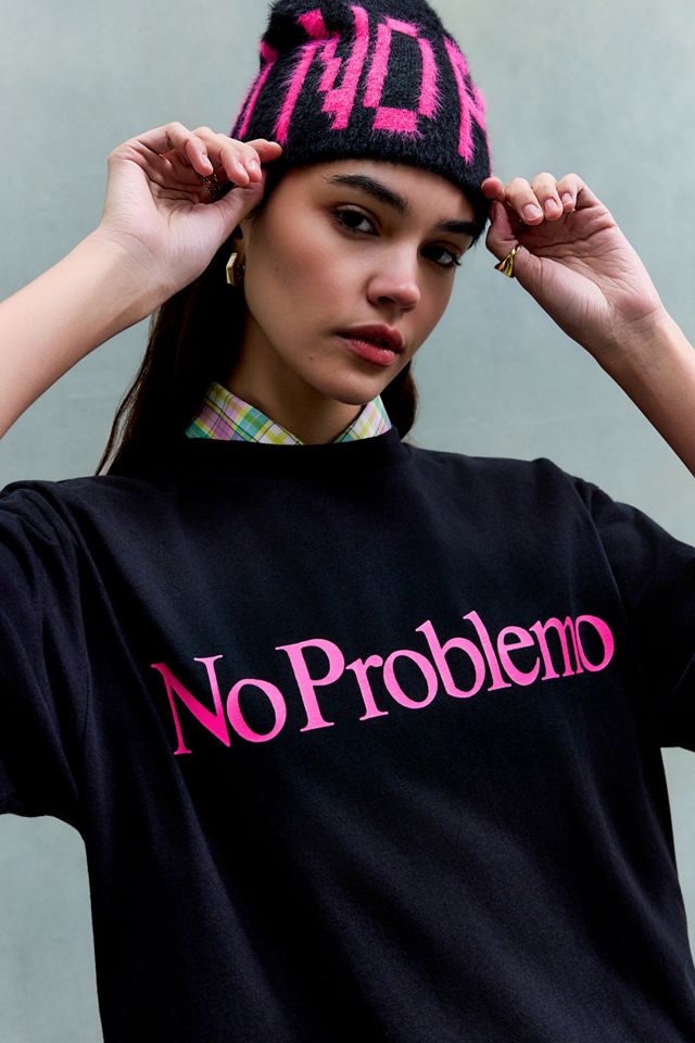 T-shirt manica corta nera e rosa No Problemo #3