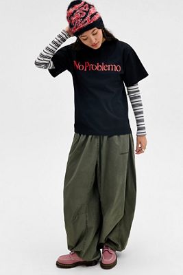 T-shirt à manches courtes noir et rouge No Problemo