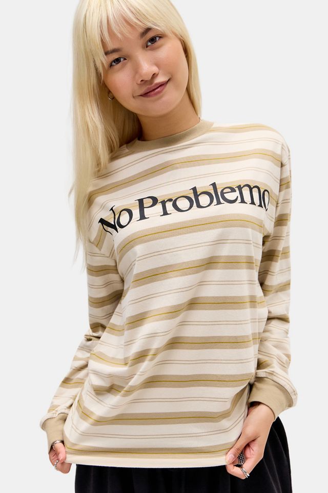 No Problemo Sand Stripe Long Sleeve Tee #1