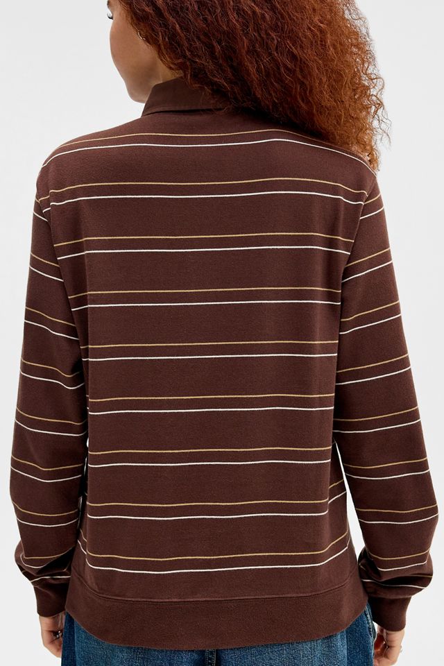 T-shirt de rugby à manches longues à rayures marron No Problemo #2