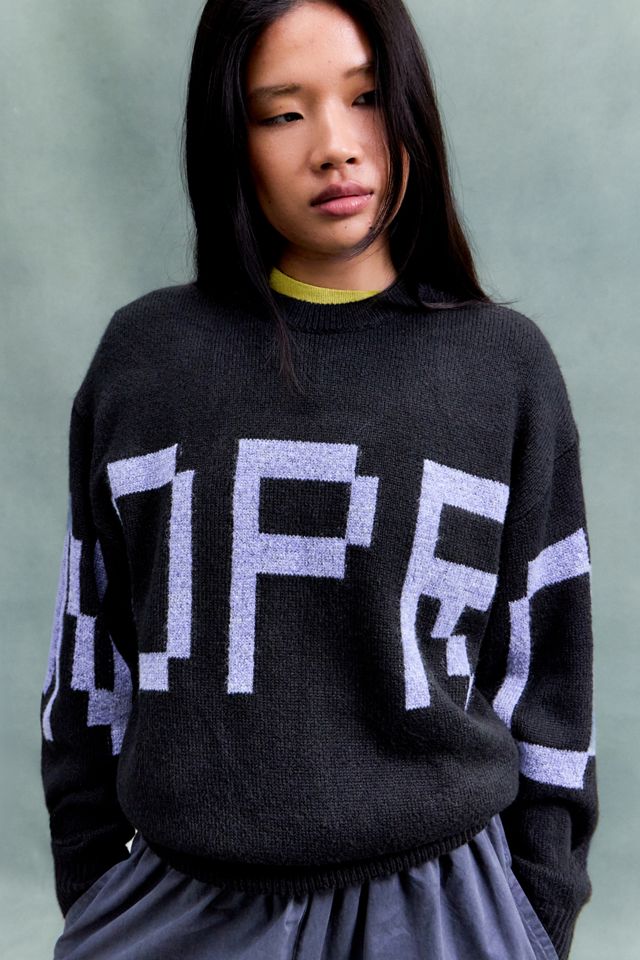 No Problemo Schwarzer Strickpullover mit Farbverlauf-Logo #1