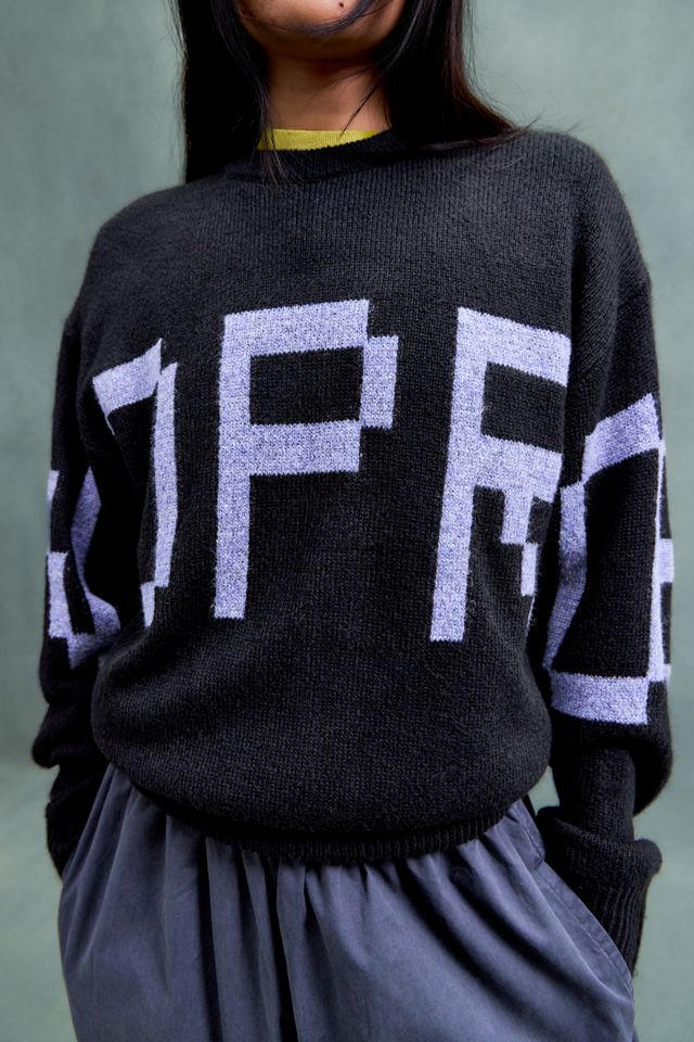 No Problemo Schwarzer Strickpullover mit Farbverlauf-Logo #2