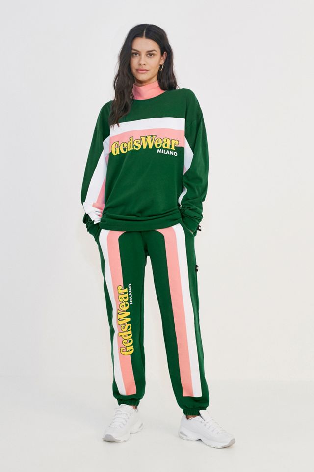 GCDS Green Logo Print Sweatpants #4
