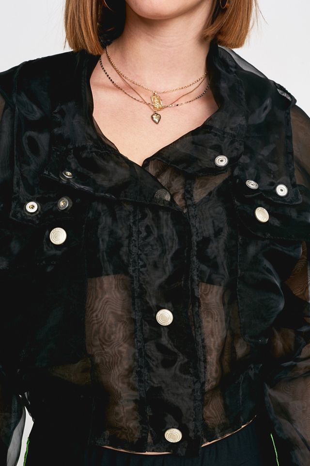 GCDS - Veste en organza noire style marin #3