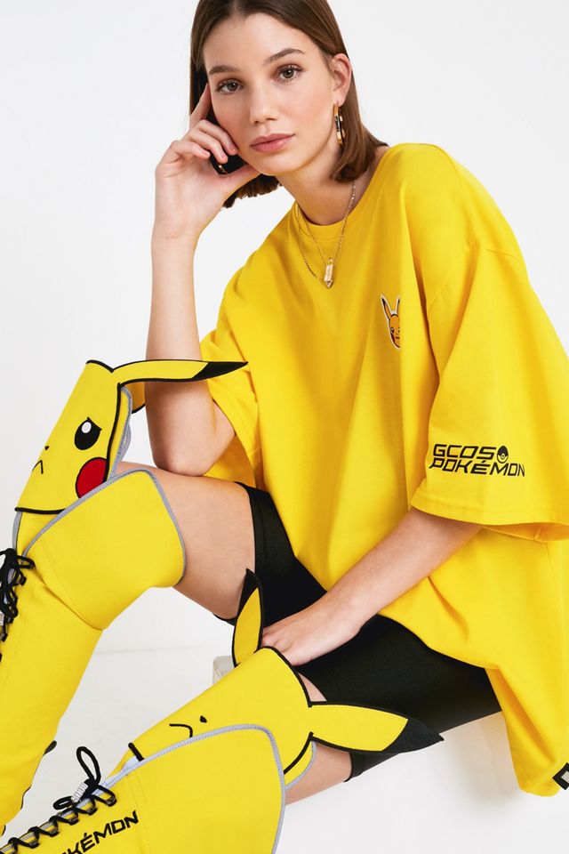 GCDS - Robe t-shirt jaune motif Pokémon #1