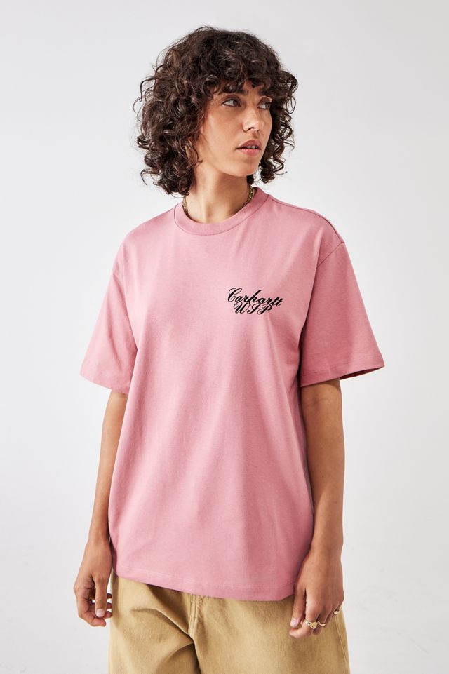 Tシャツ・カットソー Carhartt WIP T-shirts Pink Carhartt WIP Exchange T-Shirt | Urban Outfitters UK