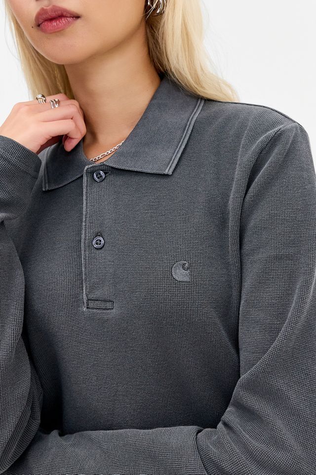Carhartt WIP Graues Dora Langarm-Poloshirt #1