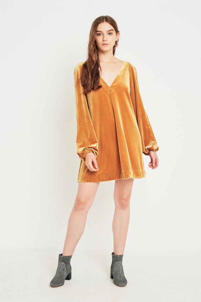 Free people hotsell orange velvet dress