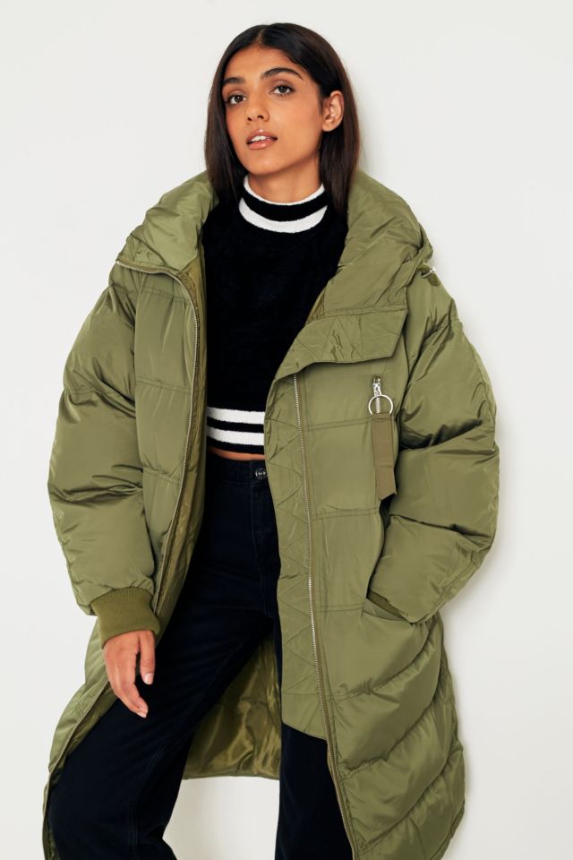 Free people green puffer on sale jacket