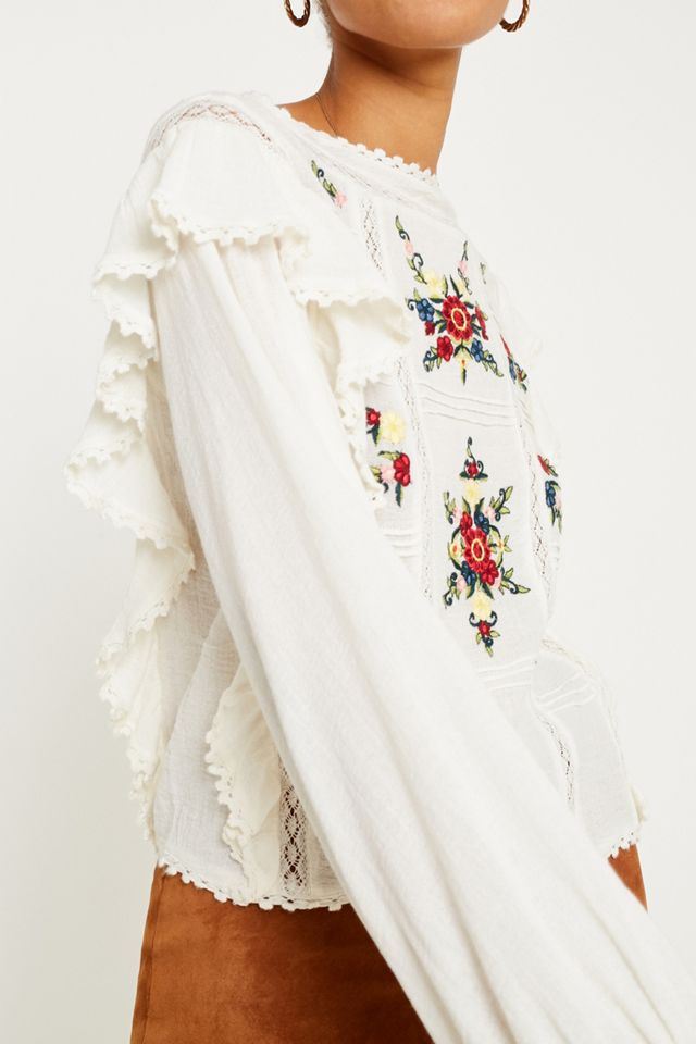 Free People Amy Floral Bordado Top #3