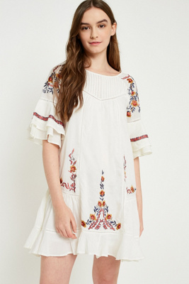 Free People Pavlo Floral Embroidered Dress | Urban Outfitters UK