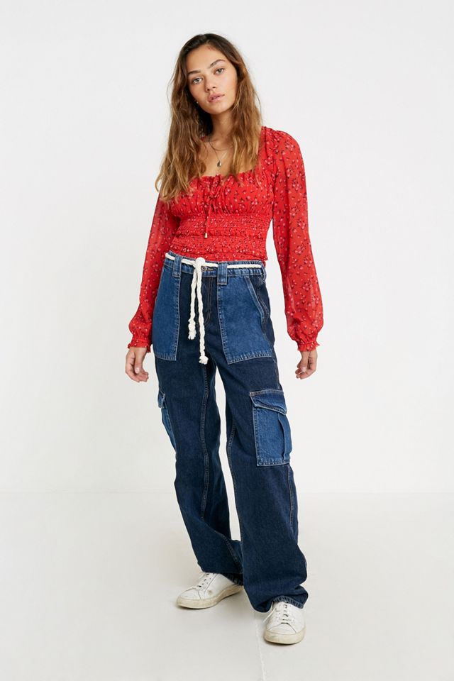 Free People Estampado Floral Ruched Top #1