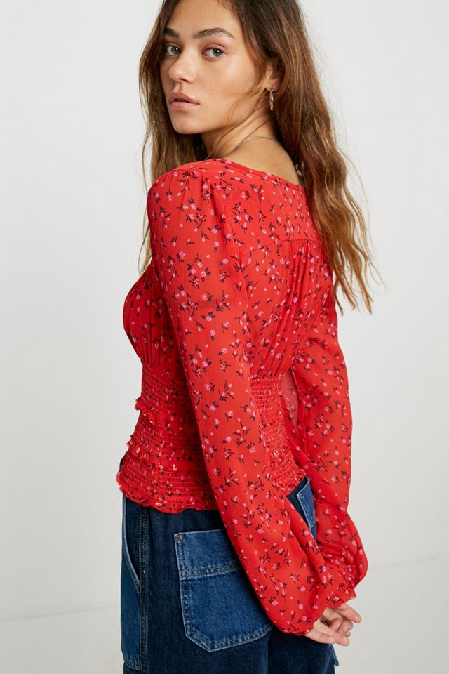 Free People Estampado Floral Ruched Top #3