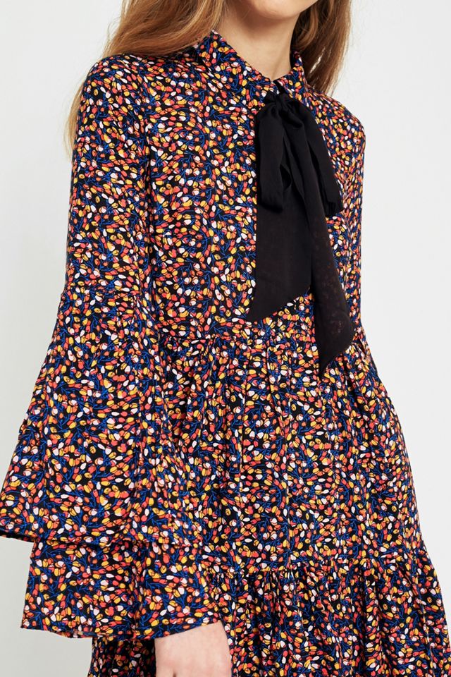 Free People Charlotte Cravatta-Front Stampa Geometrica Maxi Abito #1