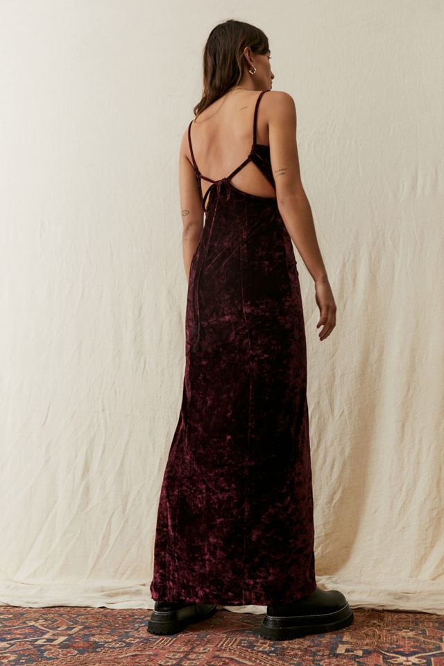 Free People Low Key Crushin' Velvet Maxi Slip Dress #3