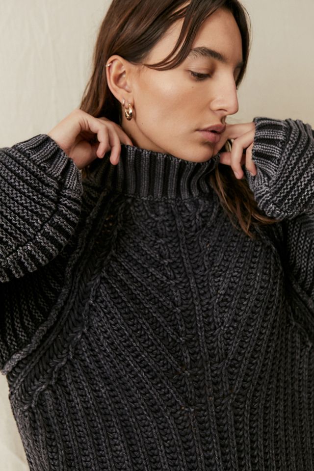 Free People - Pull tricoté Sweetheart noir #1