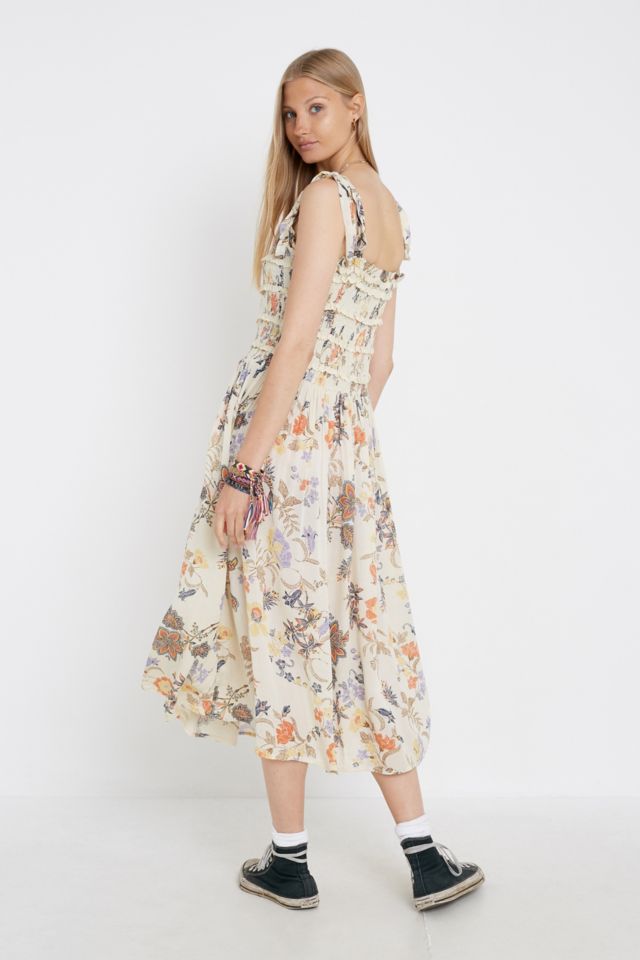 Free People Isla Ivory Floral Midi Dress Urban Outfitters UK