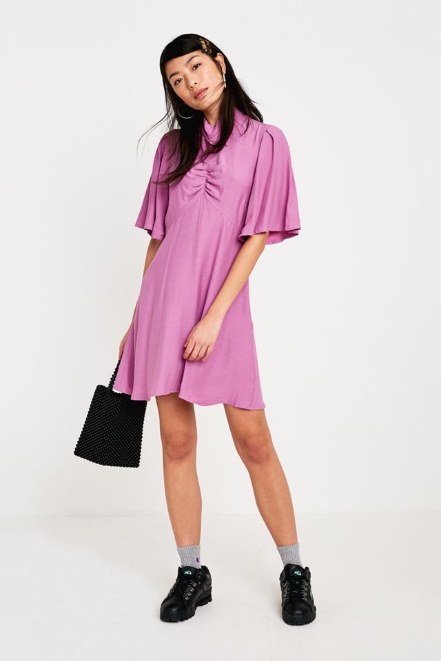Free People Be My Baby Pink Mock Neck Mini Dress #2