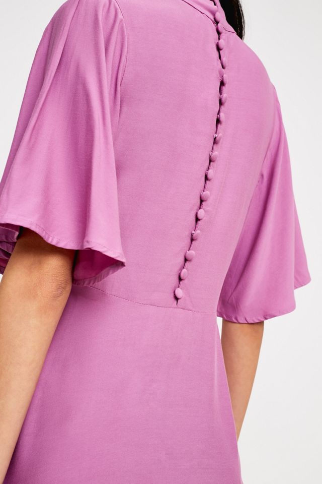Free People Be My Baby Pink Mock Neck Mini Dress #4