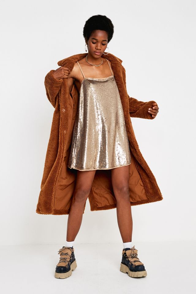Free People Time To Shine Gold Slip Dress #1