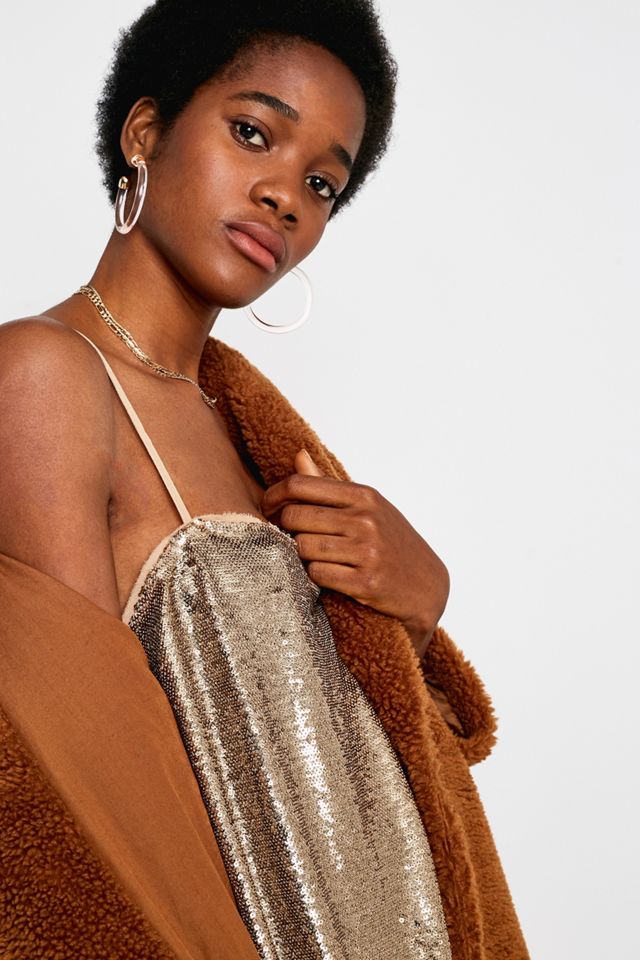 Free People Time To Shine Gold Slip Dress #2