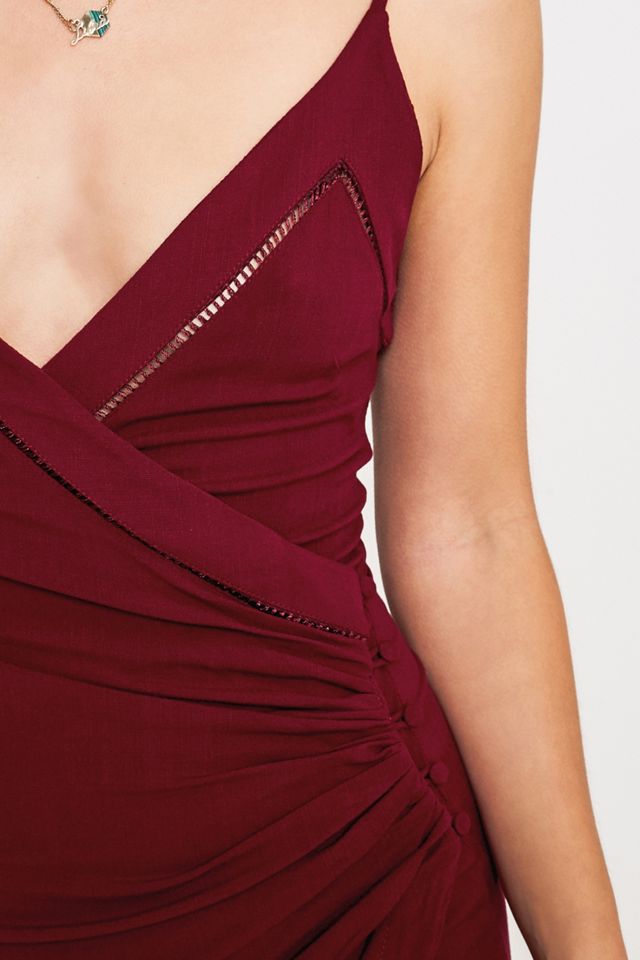 Free People Dylan Red Bodycon Wrap Mini Dress Urban Outfitters UK