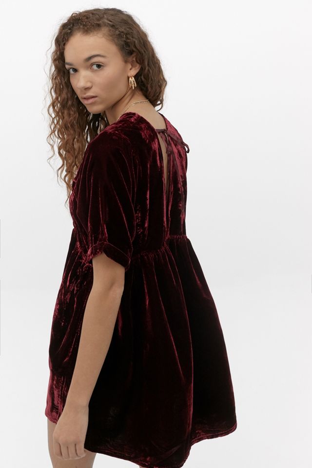 free people ivy velvet mini dress Free People Ivy Wine Velvet Mini Dress