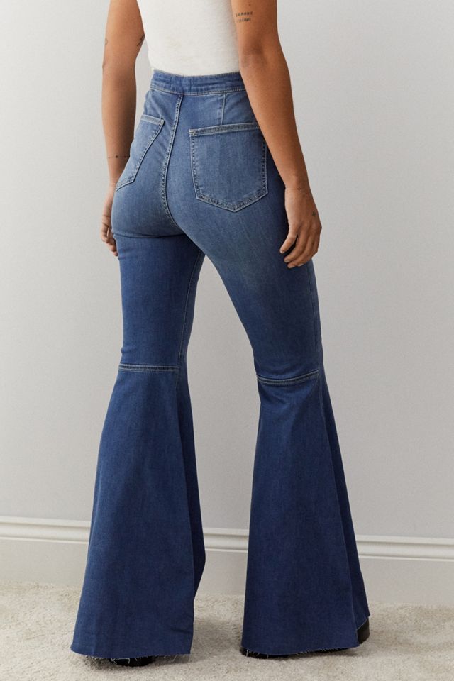 FREE PEOPLE: JUST FLOAT ON BLUE MIDNIGHT FLARE DENIM PANTS – 85 86  eightyfiveightysix