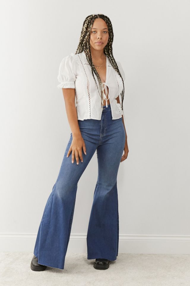 Free People Just Float On Dark Blue Flare Jeans