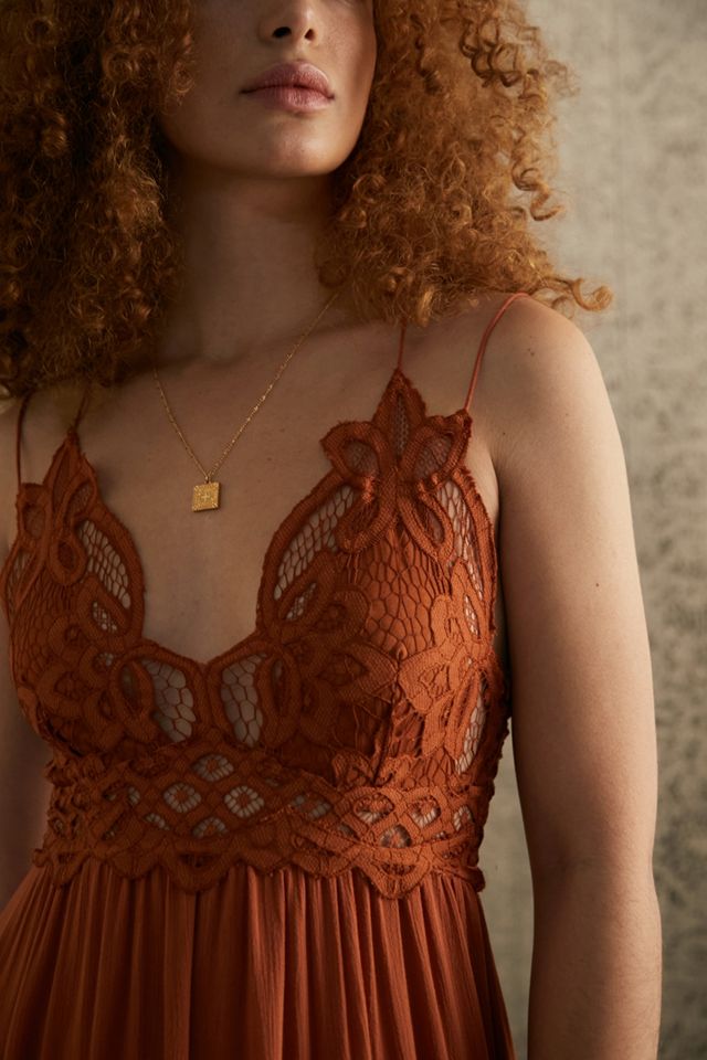 Free People Adella Ochre Slip Dress #1