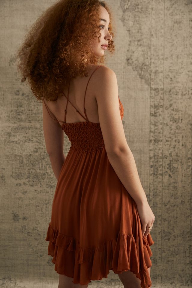 Free People Adella Ochre Slip Dress #3
