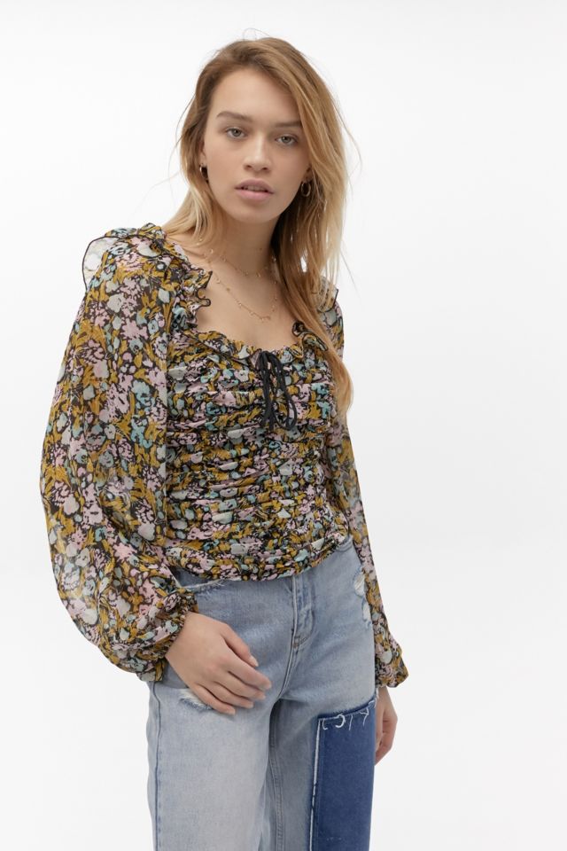 Free People Mabel Printed Blouse | Urban Outfitters UK