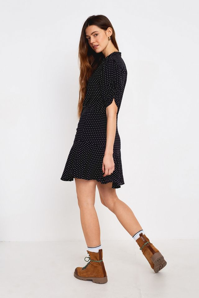free people pippa short sleeve mini dress Free People Pippa Polka-Dot Mini Dress