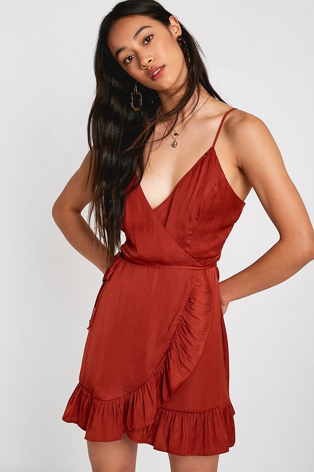 Free People All My Love Copper Shine Mini Slip Dress | Urban Outfitters UK