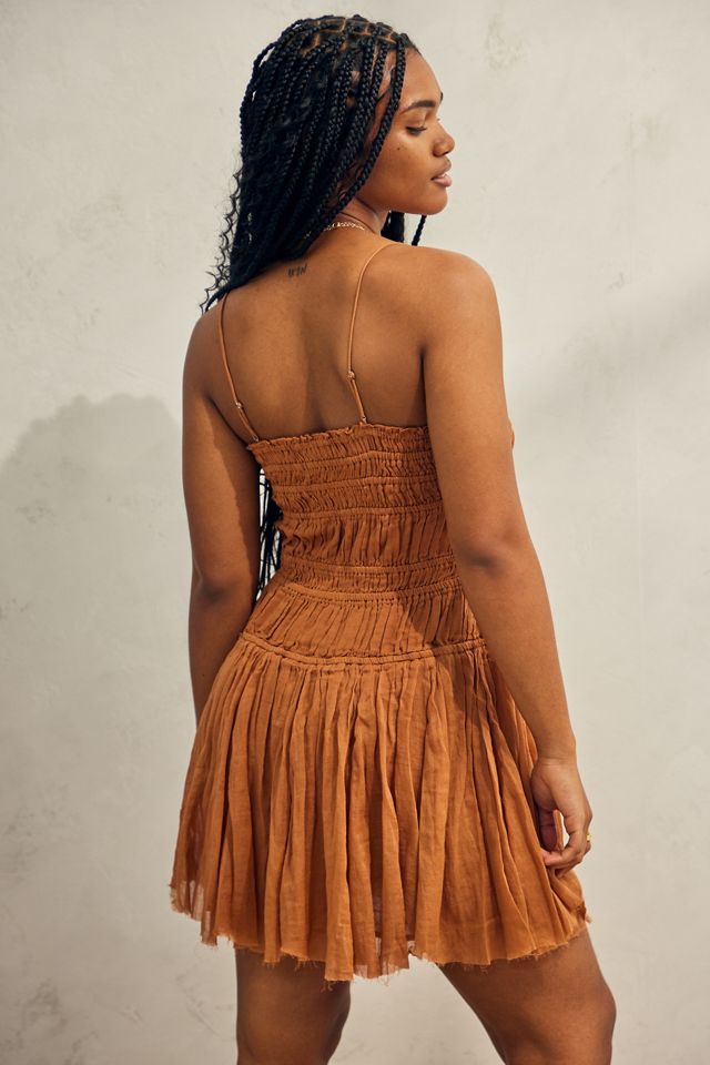 Free People Brown Lausanne Slip Dress  #1