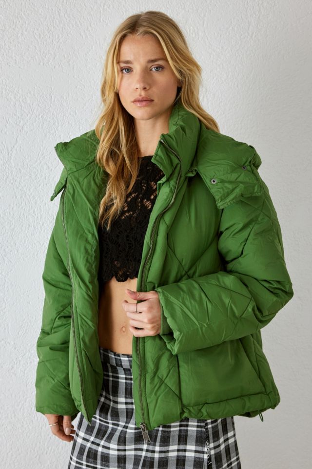 Free People Green Emmy Swing Puffer Jacket