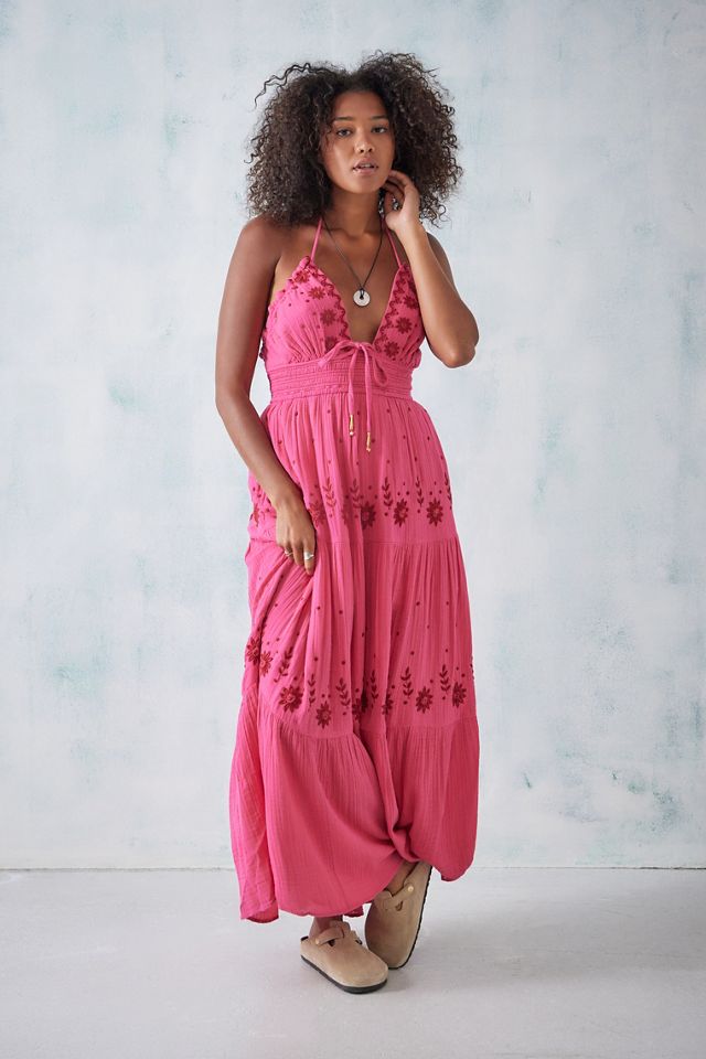 Free People Pink Real Love Maxi Dress | Urban Outfitters UK
