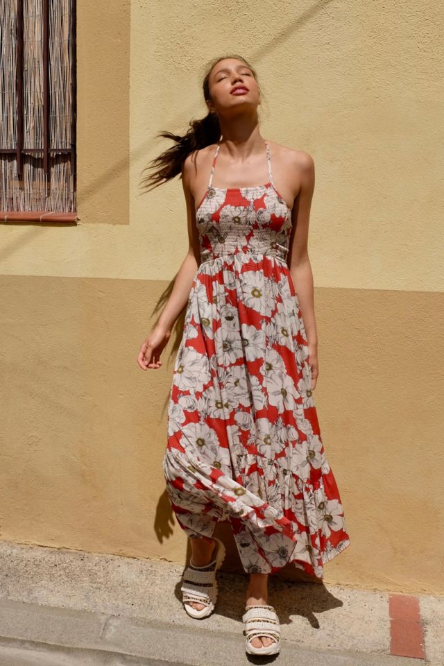 Free people best sale red maxi dress