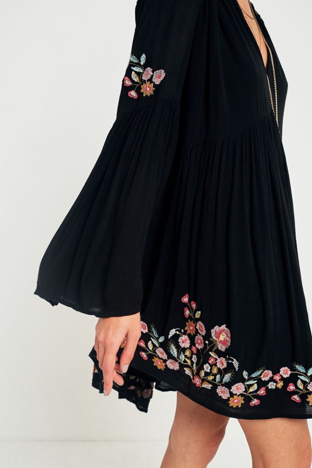 sachin and babi light blue dress Free People Electric Days Printed Mini Dress In Black With White Flower -  69% Off main image 1
