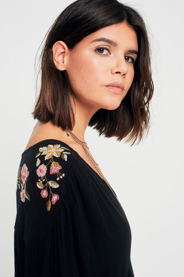 Free People Te Amo Floral Embroidered Dress | Urban Outfitters UK