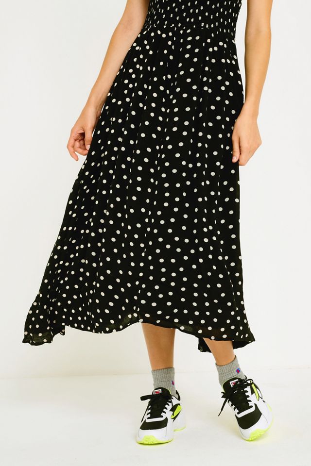 Free People Chambray Butterflies Dot Midi Dress | Urban Outfitters UK
