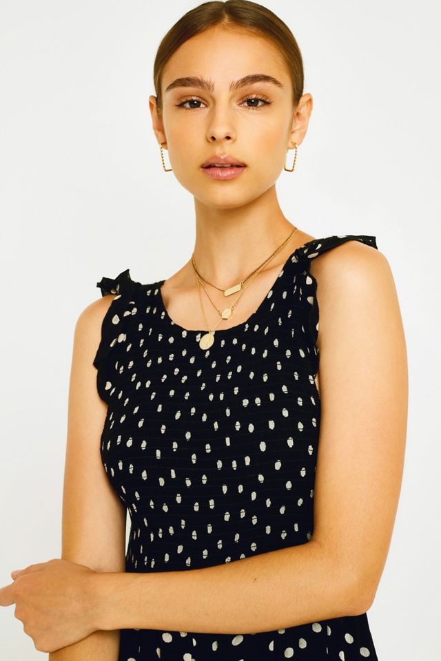 Free People Chambray Butterflies Dot Midi Dress | Urban Outfitters UK