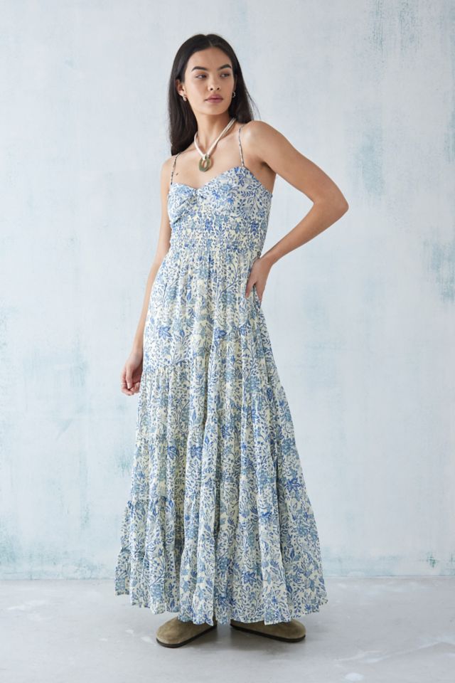 Free People Sundrenched Printed Maxi Dress Urban Outfitters Uk 3331